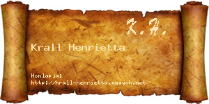 Krall Henrietta névjegykártya